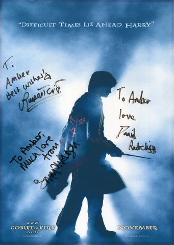 Daniel Radcliffe Emma Watson Rupert Grint Harry Potter Signed Photo Beckett ACOA Cover