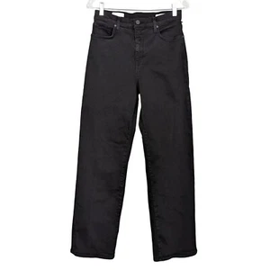 Pantalones de mezclilla BLDWN para mujer talla 30 negros tiro alto estilo relajado 21D0221017 - Imagen 1 de 11