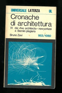 Architecture Chronicles No. 9 953 1080 Bruno Zevi Laterza 1975 - Picture 1 of 1