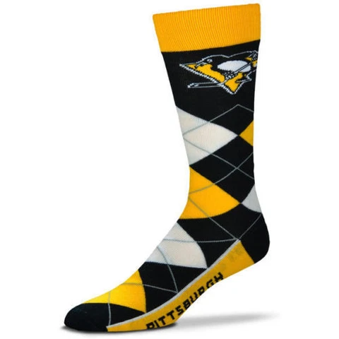 Pittsburgh Penguins Argyle Unisex Crew Cut Socks - One Size Fits Most FREE SHIPP Cover