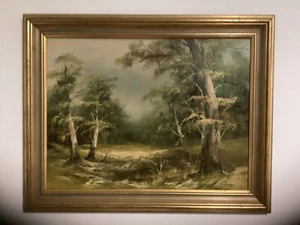 Vintage Oil Painting - F. Holster, Bush Scene - Picture 1 of 4