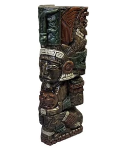 Mayan Jaguar Priest Sculpture Handmade Stone Tiki Totem Aztec Warrior King 8.5 - Picture 1 of 5