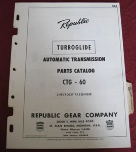 1950s Chevrolet TurboGlide Automatic Transmission Pts & Illustrations - Picture 1 of 8