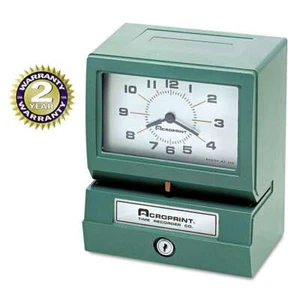 Acroprint Model 150 Analog Automatic Print Time Clock with Month/Date/1-12 Hours - Picture 1 of 3