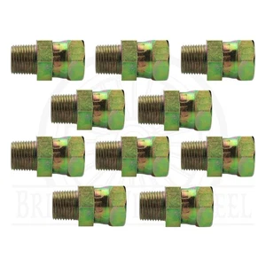 3/8" NPTF Male x 3/8" NPSM Female Swivel Hydraulic Fitting, 1404-06-06, 10pcs - Picture 1 of 6
