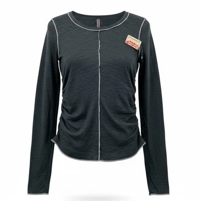 NUEVO Top Free People Movement Right On Run Manga Larga Capa Azul Talla Pequeña Foto 1 de 4