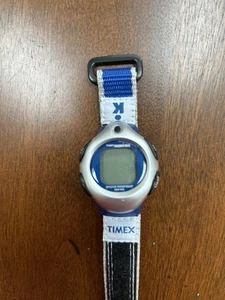 Timex Ironkids Silver Blue LCD Alarm Chrono Quartz Watch New Batt Shock 50M WR - Imagen 1 de 3