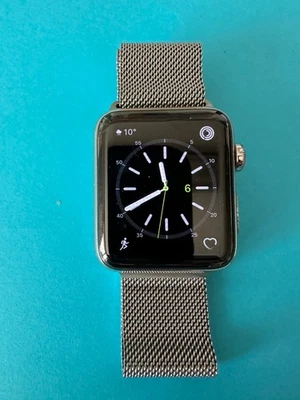 Apple Watch Serie 2,42mm Gehäuse,Edelstahl Silber;Edelstahlarmband mit Magnetver - Bild 1 von 4