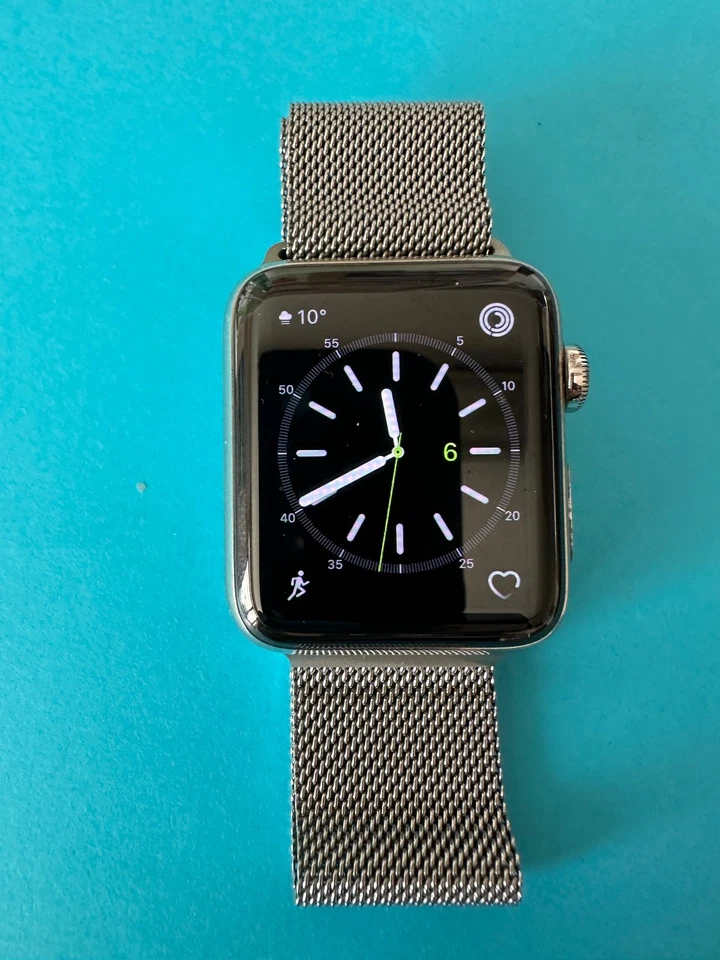 Apple Watch Serie 2,42mm Gehäuse,Edelstahl Silber;Edelstahlarmband mit Magnetver - Bild 1 von 4