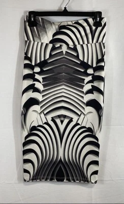 Bebe женщин черный белый абстрактный напечатано Midi карандаш юбка поли спандекс размер S - Изображение 1 из 4