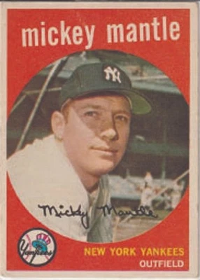 Topps Baseball #10 Mickey Mantle 1959 Foto 1 de 2