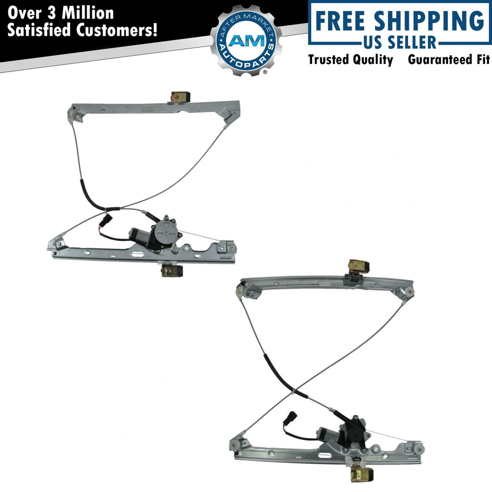 Power Window Regulators w/ Motor Front LH & RH Pair Set for Chevy GMC Cadillac - Image 1 of 4