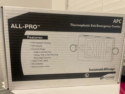 Cooper Lighting All-Pro™ APC7G Thermoplastic Exit/Emergency Combo Lamp - Image 1 of 2