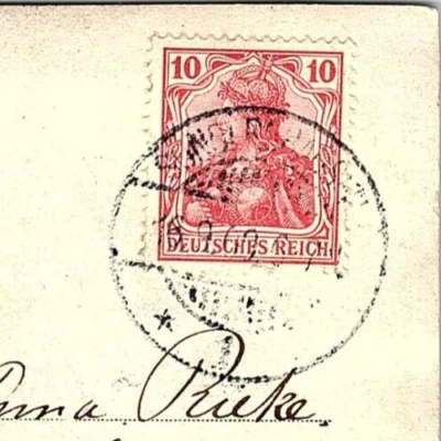 1905-13 ALEMANIA IMPERIO ALEMÁN 10PF ROJO CARMÍN 1905-1913 VF SELLO RPPC P5863 Foto 1 de 3