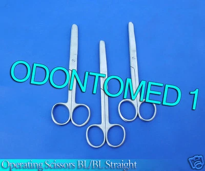 3 OPERATING DISSECTING SCISSORS 6" STR BLUNT BLUNT  - Image 1 of 3