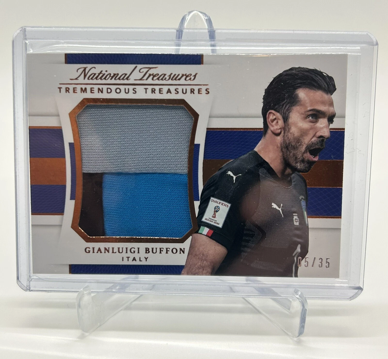 2018 National Treasures “TT” Gianluigi Buffon 3 Color Patch Player Worn 5/35