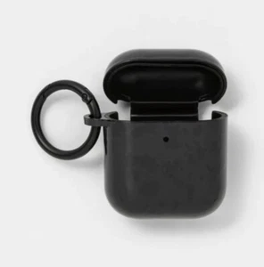 NIP HEYDAY APPLE AIRPODS GEN 1/2 HARDSHELL CASE WITH CLIP BLACK TORT - Picture 1 of 5