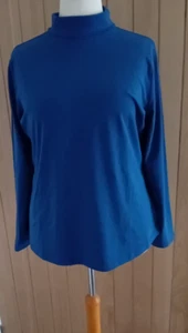 Brandneu mit Etikett Seasalt Größe 22 Landing Rollkragen Top Blue Jay - reich an Bio-Baumwolle - Bild 1 von 3