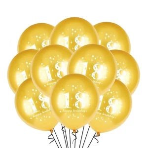 12 Pack 18th Happy Birthday Party Balloons Latex Number 18 Decoration - Picture 1 of 2