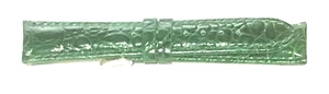 New Crocodile Grain Green Accutron Strap SS Signed Buckle - Picture 1 of 2