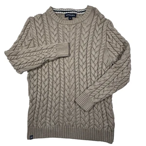 Maglione Mizzen + Main Redford maglia cavo uomo M kaki beige pescatore girocollo - Foto 1 di 7