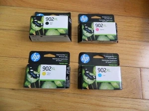 2025 SET 4 GENUINE HP 902XL LARGE CARTRIDGES OFFICEJET PRO 6954 6958 6978 SEALED - Photo 1/2