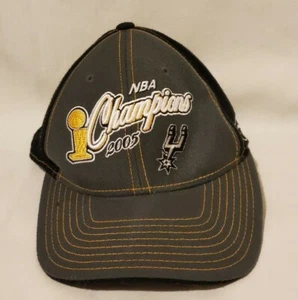Reebok San Antonio Spurs 2005 NBA Champions Hat Cap Adjustable Gray Black  - Picture 1 of 3