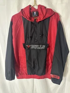 Chicago Bulls Pullover 1/4 Zip Kapuze Herren Medium Windbreaker leicht Vintage - Bild 1 von 7