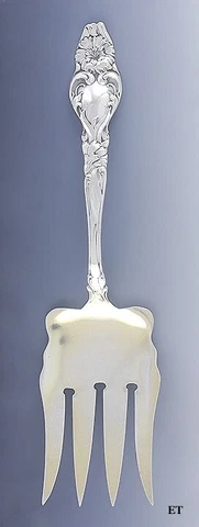 Fessenden Art Nouveau Floral Sterling Silver Serving Fork 8" Cover