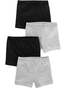Girls' 4-Pack Tumbling Shorts Grey/Black 5T - Picture 1 of 3