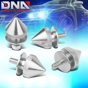 4Pcs Spike Style Quick Release Fasteners Bumper Trunk Fender Hatch Lids Silver - Picture 1 of 5