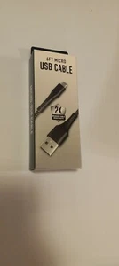 Android Micro USB Charger Cable 6 FT Black and Gray Heavy Duty - Picture 1 of 6