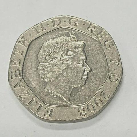 2008 Twenty Pence 20P Coin UK Royal Mint Cover