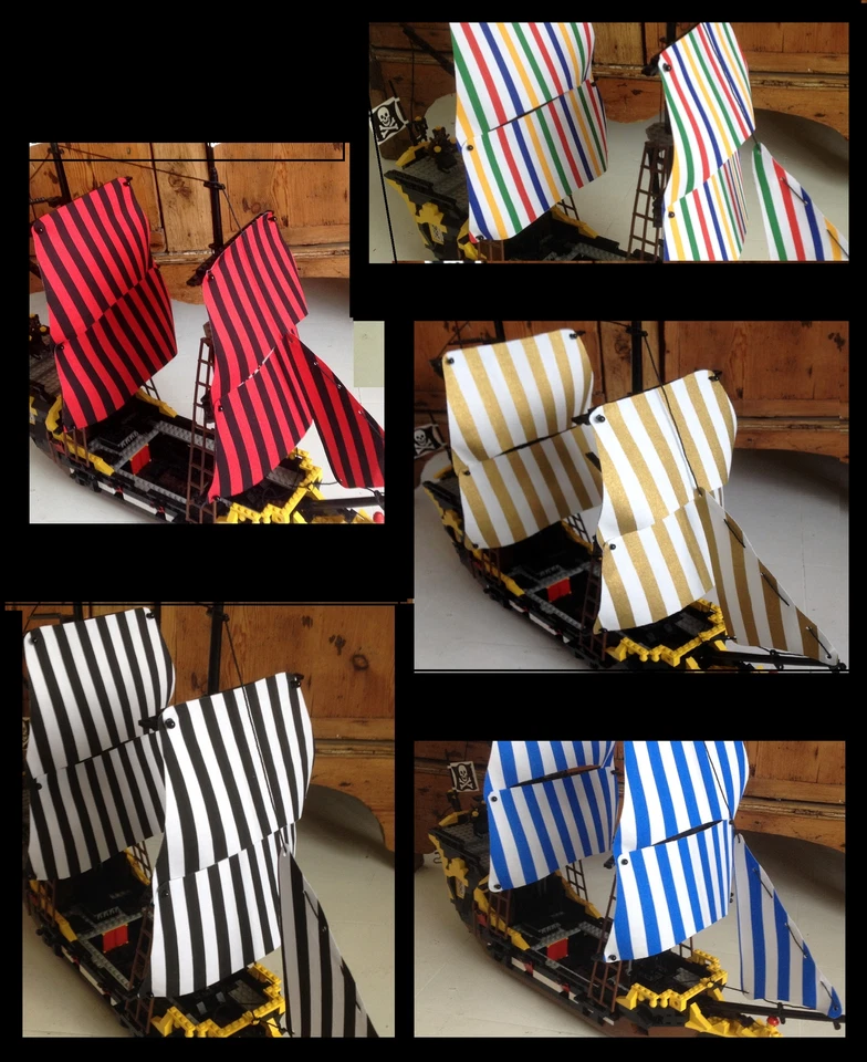 BRAND NEW SAILS TO FIT LEGO SET 6285 BLACK SEA BARRACUDA VARIOUS PATTERN COLOUR - Image 1 of 4