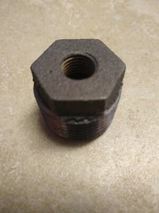 WARD 1" x 1/4" Black 150 lb Mallable Reducer Hex Bushing, UL Listed, Made in USA - Picture 1 of 3