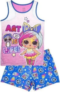 L.O.L. Surprise! Girls 2 Piece Pajama Set, Short Sleeve Shirt and Shorts Set - Picture 1 of 5