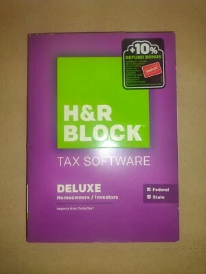 H&R BLOCK 2015,Tax Software"Deluxe Homeowner/Investors"+10 Refund Bonus,Federal  - Image 1 of 3