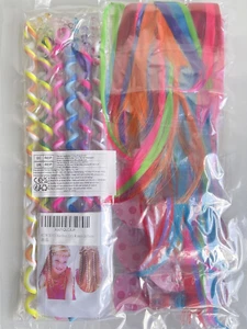 36 PCS Hair Extensions for Kids Clip in Coloured Hair Extensions Kids Rainbow... - Picture 1 of 12
