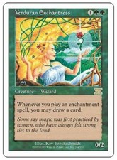 MTG X1: Verduran Enchantress, 6th Edition, R, Moderate Play