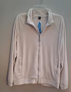 NEW MAGCOMSEN Fleece Jacket Womens Polartec Sz L Full Zip Polyester OFF-WHITE - Picture 1 of 4