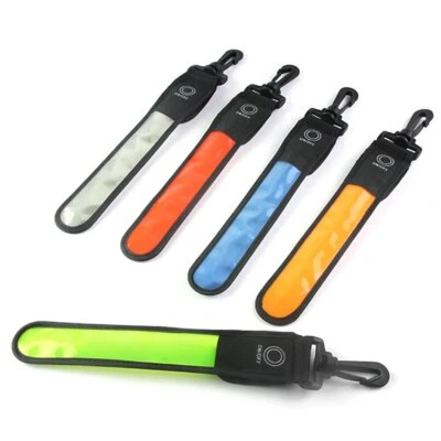 REFLECTIVE CLIP-ON STRIP LED Tag Band Light Backpack purse belt jacket Safety - Image 1 of 4