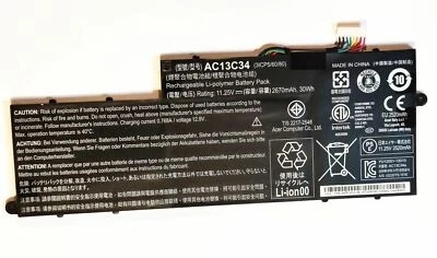 BATERÍA BATERÍA 11.25V 30Wh AC13C34 ACER ASPIRE V5-122P V5-132P V3-111P Foto 1 de 2