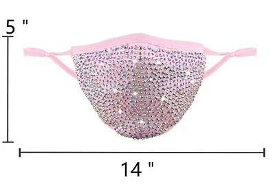 Rhinestone Bling Crystal Face Mask Sparkly Reusable Mask Washable mascarillas - Image 1 of 4