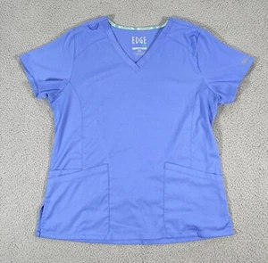 Edge by IRG Nurse Scrub Top Blue Women’s Size M Stretch Soft Comfortable - Picture 1 of 7