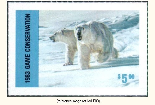 D2K Intl Wildlife Foundation 1983 $5.00 Polar Bear - Image 1 of 1