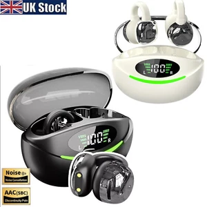 Wireless Earbuds Clip On Bluetooth 5.3 Headset Open Ear For iPhone & Android - Picture 1 of 14