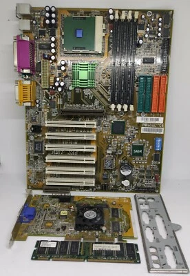 Abit SA6R SOC.370 IDE RAID/Pentium3-866/ASUS V3800-32SDRAM/256Ram - Image 1 of 4