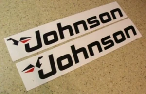 Johnson Vintage Outboard Motor Decals 2-PAK 14" FREE SHIP + FREE Fish Decal - Picture 1 of 1