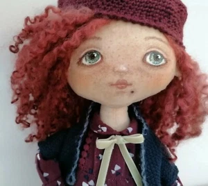 Handmade Textile Doll 14', Collectable, Art Doll, OOAK - Picture 1 of 10
