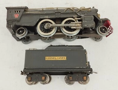 Lionel Prewar 385E Standard Gauge Gray 2-4-2 Powered Steam Locomotive and Tender - Image 1 of 4